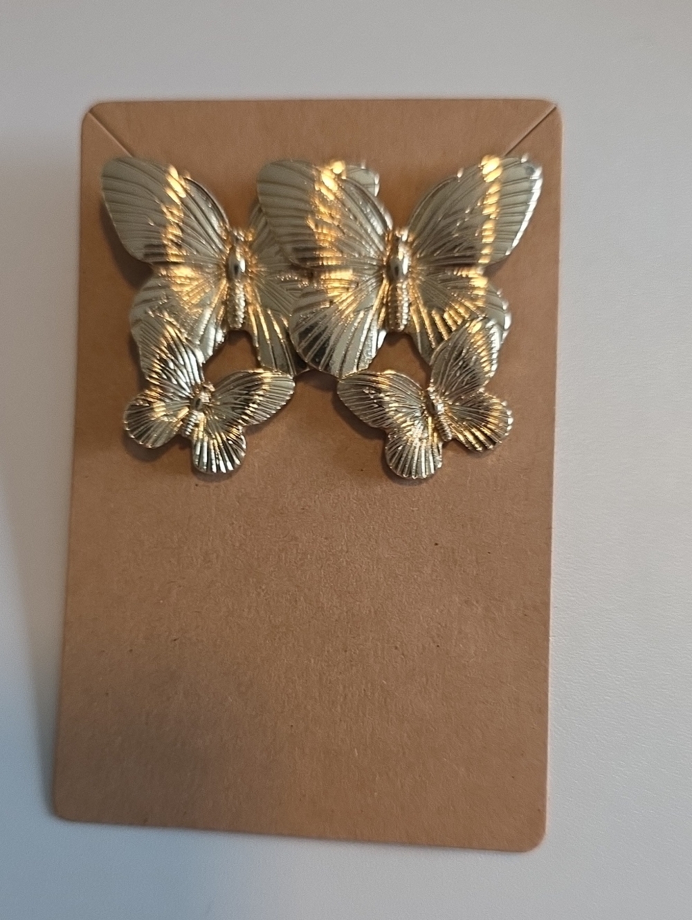 Gold Butterfly Statement Earrings